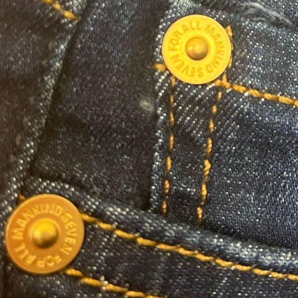 7 for all mankind Slim Illusion Luxe the Ankle Skinny Dark blue mid-rise size 26 - Picture 9 of 13